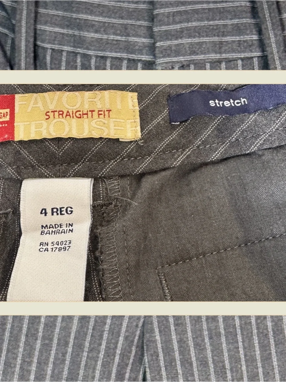 VTG GAP Pinstripe Dress Pants | Woman’s Sz 4 | Gray Stretch Work Corporate 90s